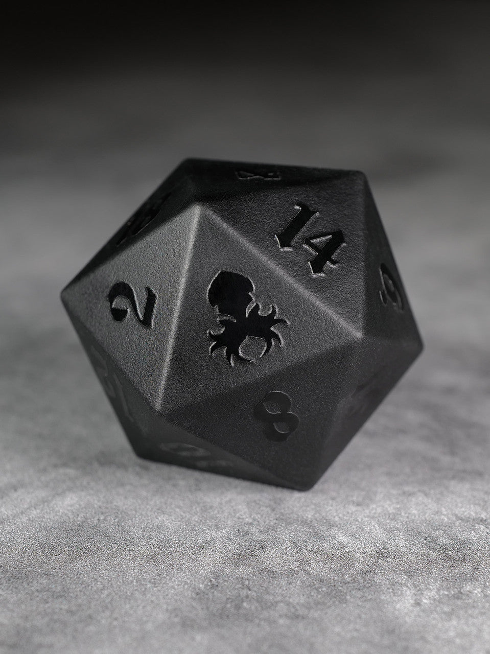 40mm Raised Obsidian Semi-Precious Single D20